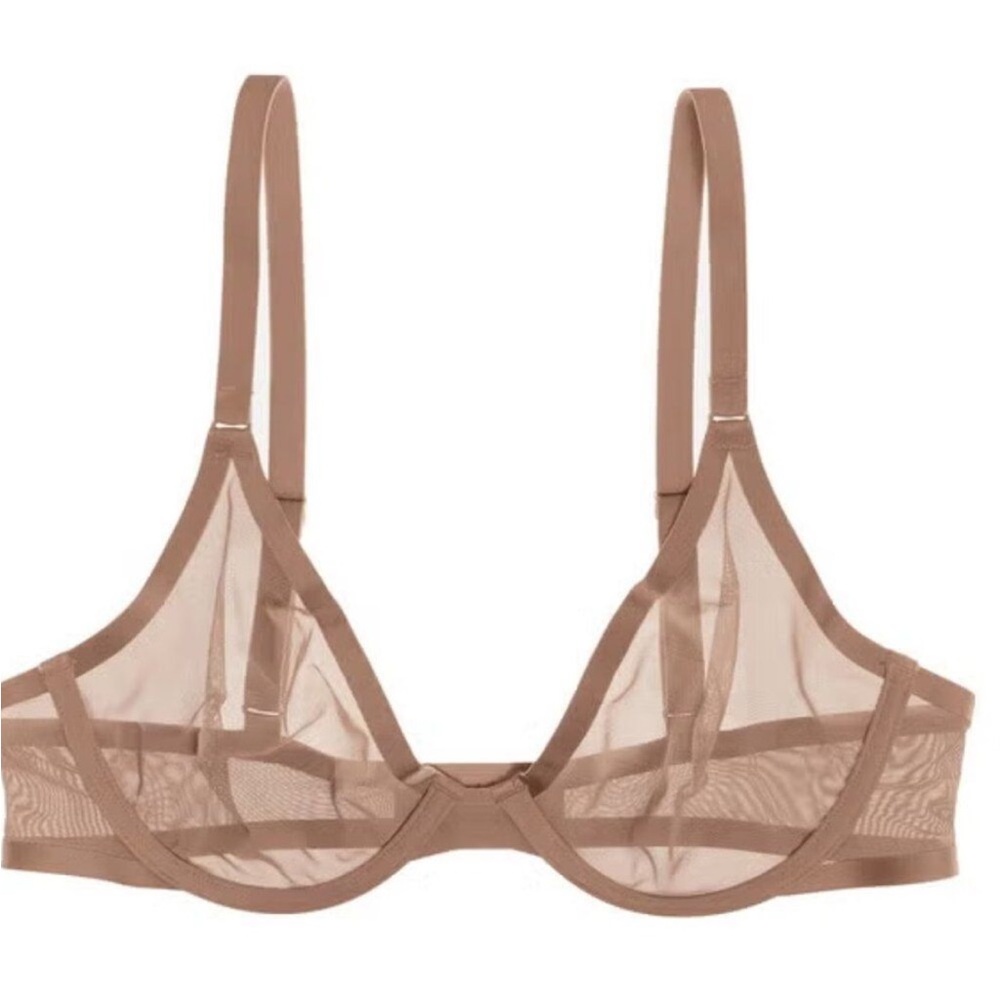 CUUP The Plunge Mesh Bra in Taupe, Various Sizes NEW W/O TAG